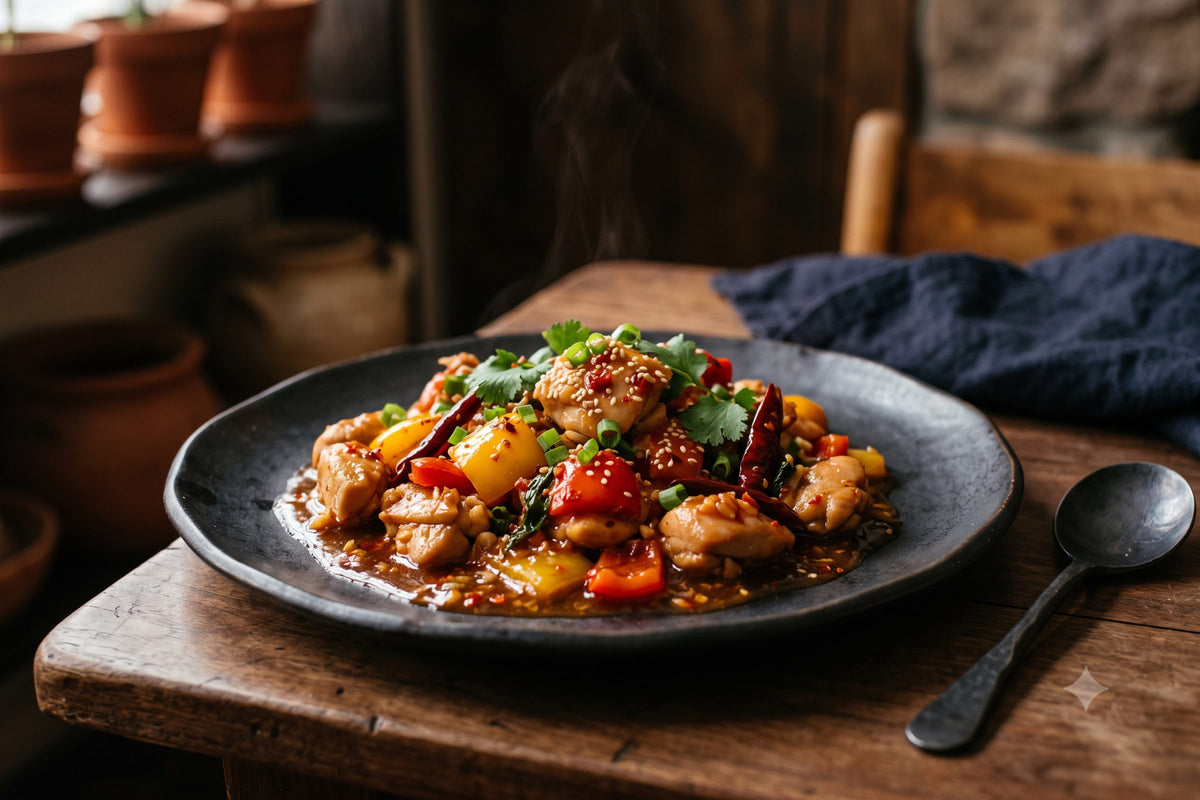Crispy tofu with sweet chilli and peanuts